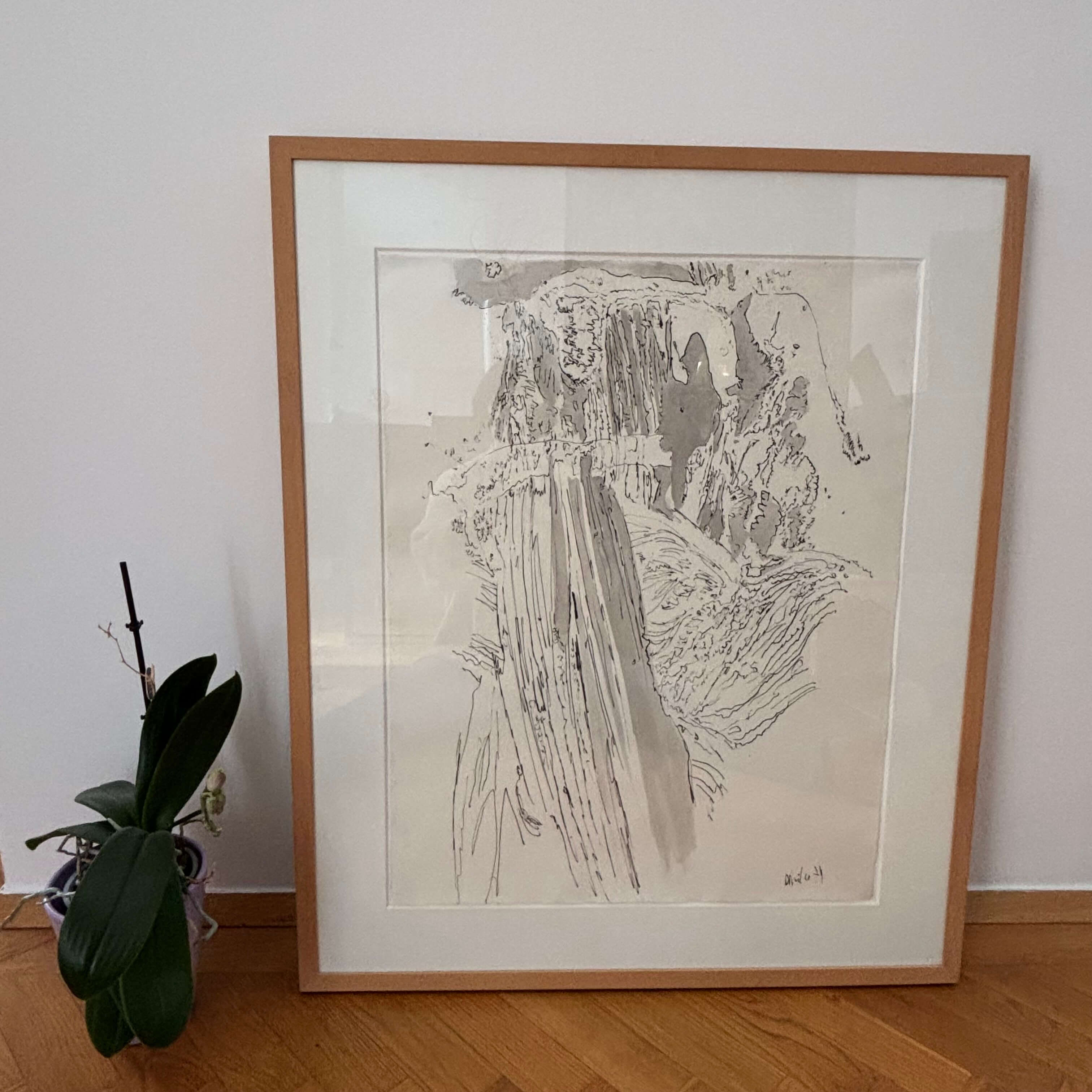 Max Weiler - Bild "Gras und Baum" - an der Wand