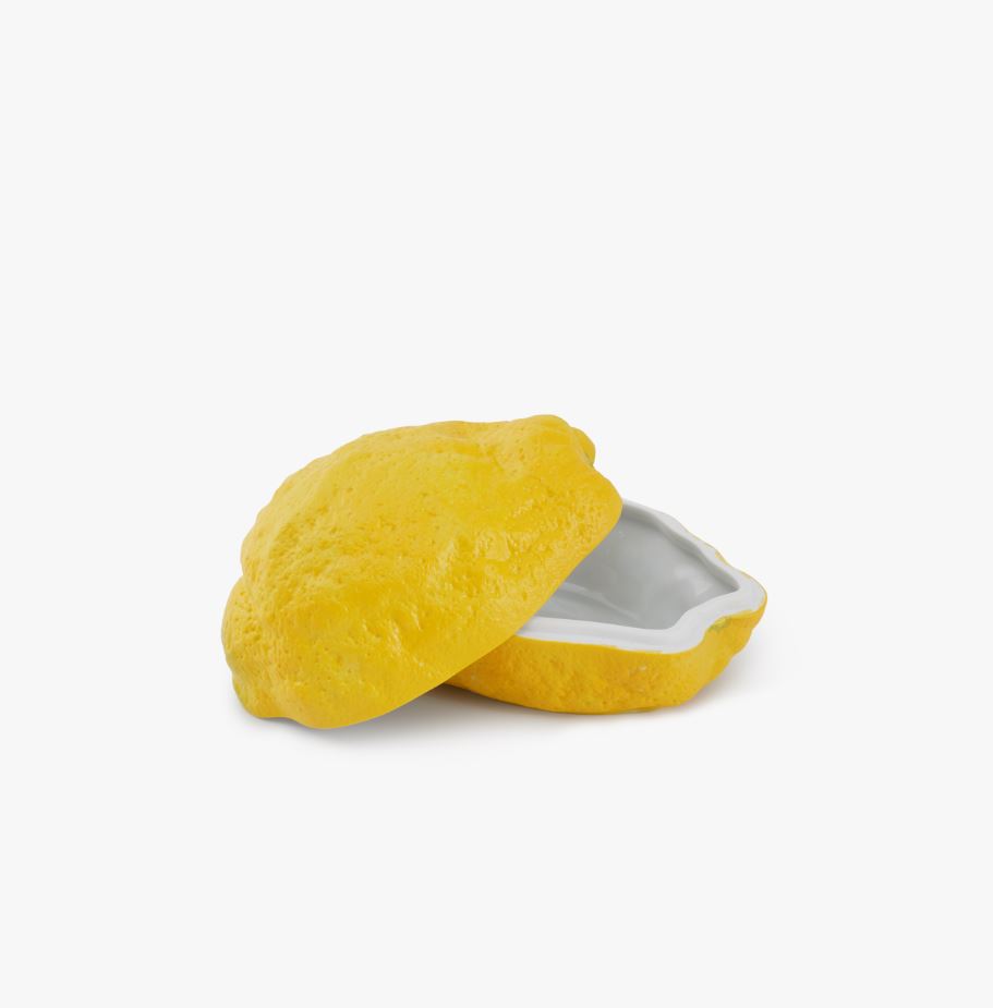 Porzellan-Dose in Form einer "Zitrone" von Augarten Porzellan Wien