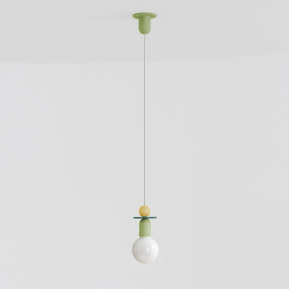 Porzellanlampe Pearl small  grün leinen von neu/zeug