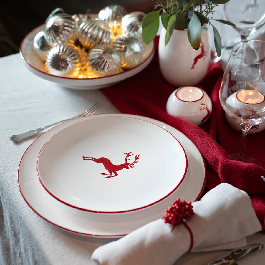 Rubinroter-Hirsch-GmundnerKeramik-Weihnachten-Speiseteller