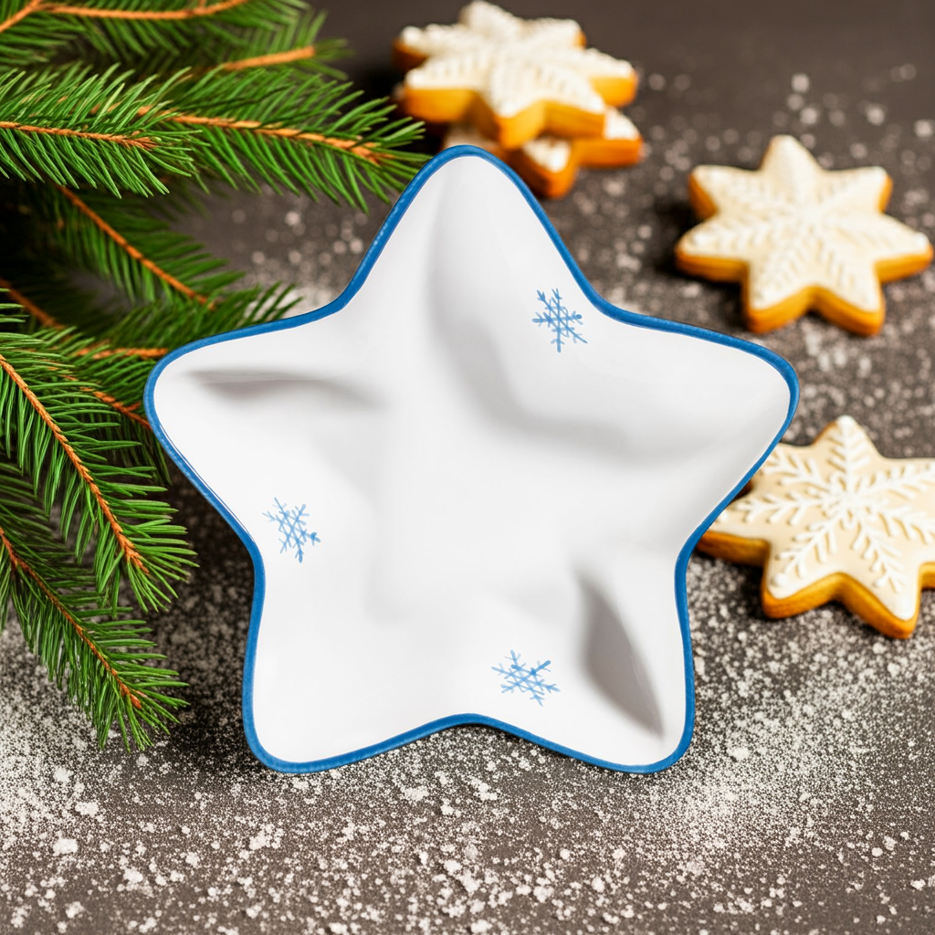 Sternschale-Dekor-Schneekristall-Gmundner-Keramik-Deko