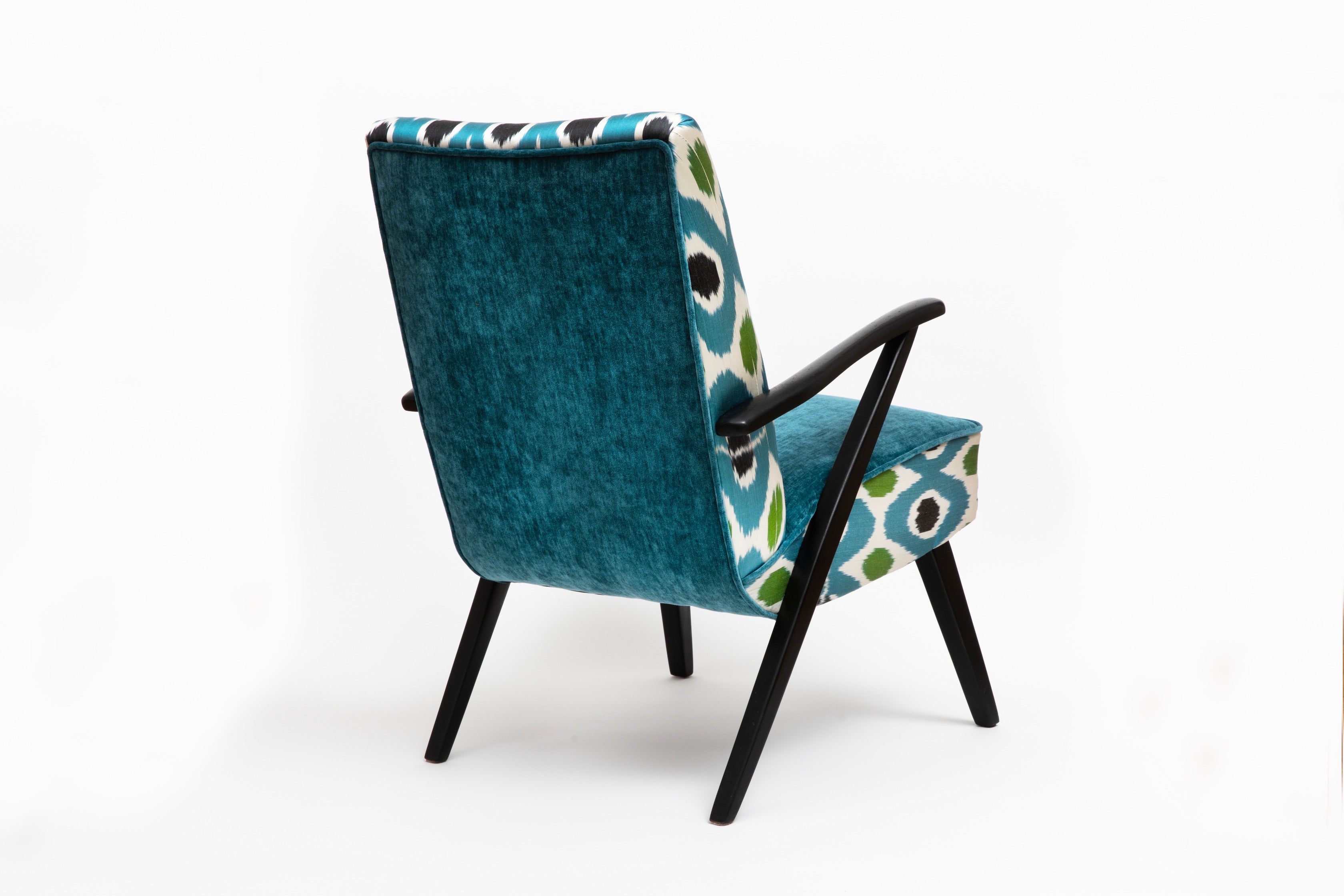 Vintage Armlehnenstuhl mit Ikat-Stoff