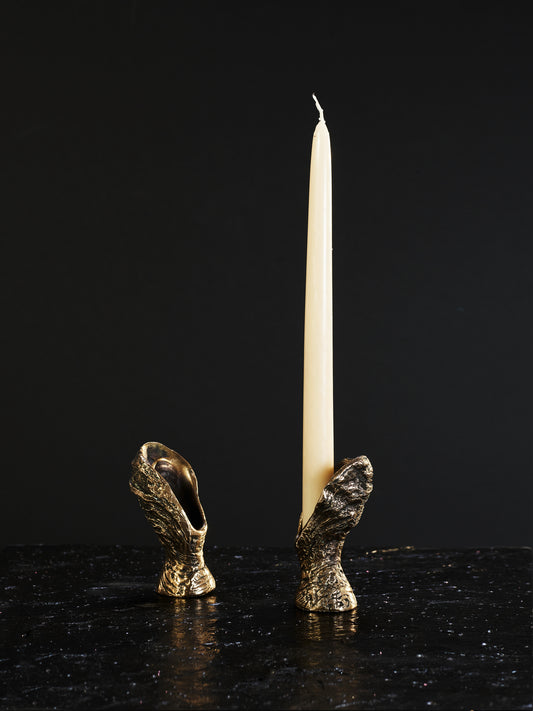 Kerzenhalter "Halfmoon" aus Bronze Geschenkidee exquisit