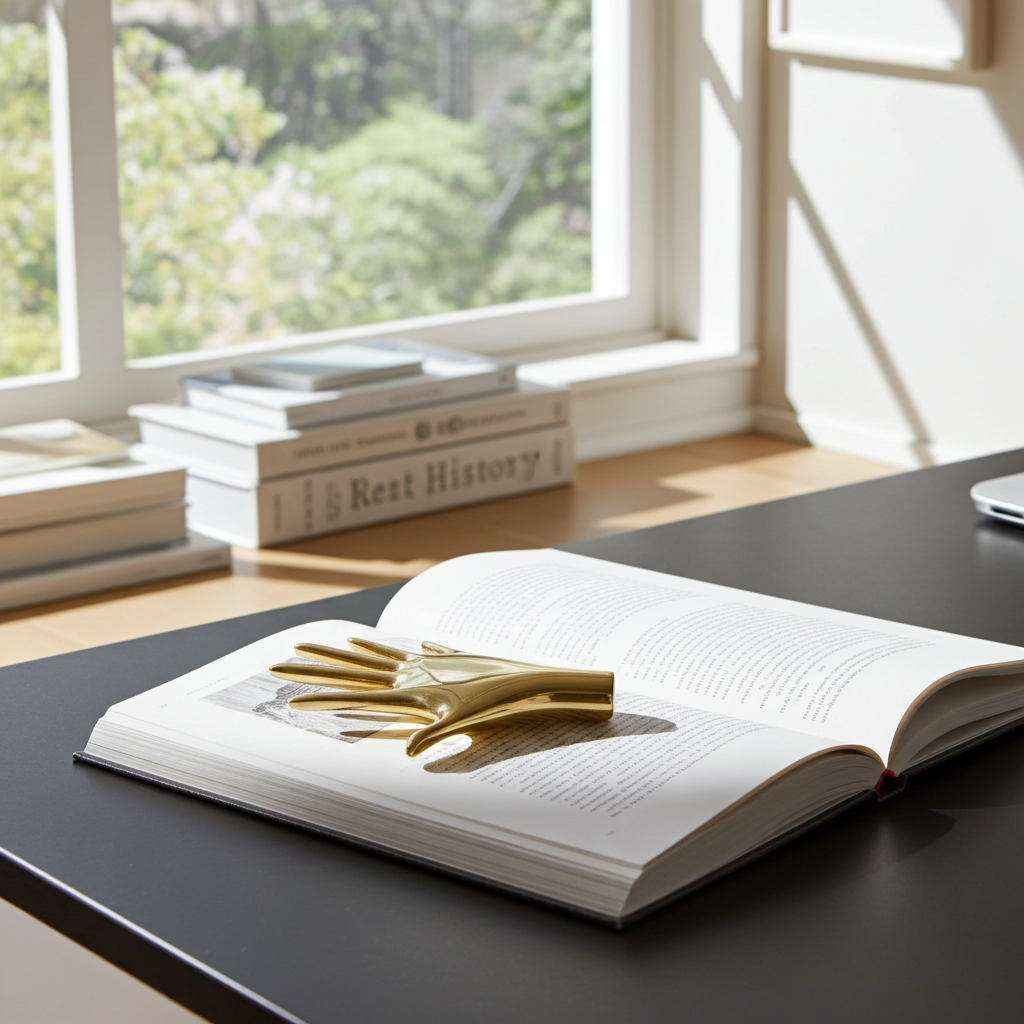 Briefbeschwerer-_Hand_-am_Buch_Auböck