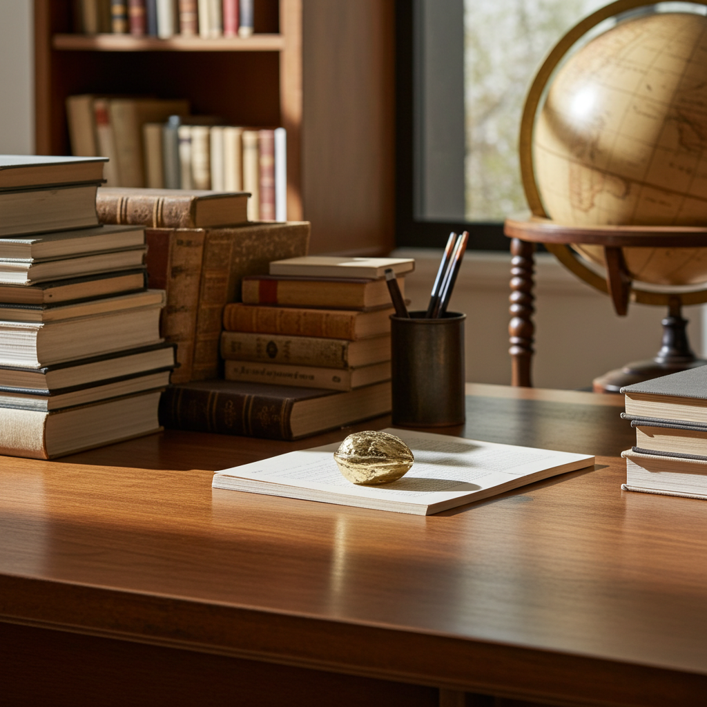 Briefbeschwerer_walnuss_Carl_Auböck_Schreibtisch