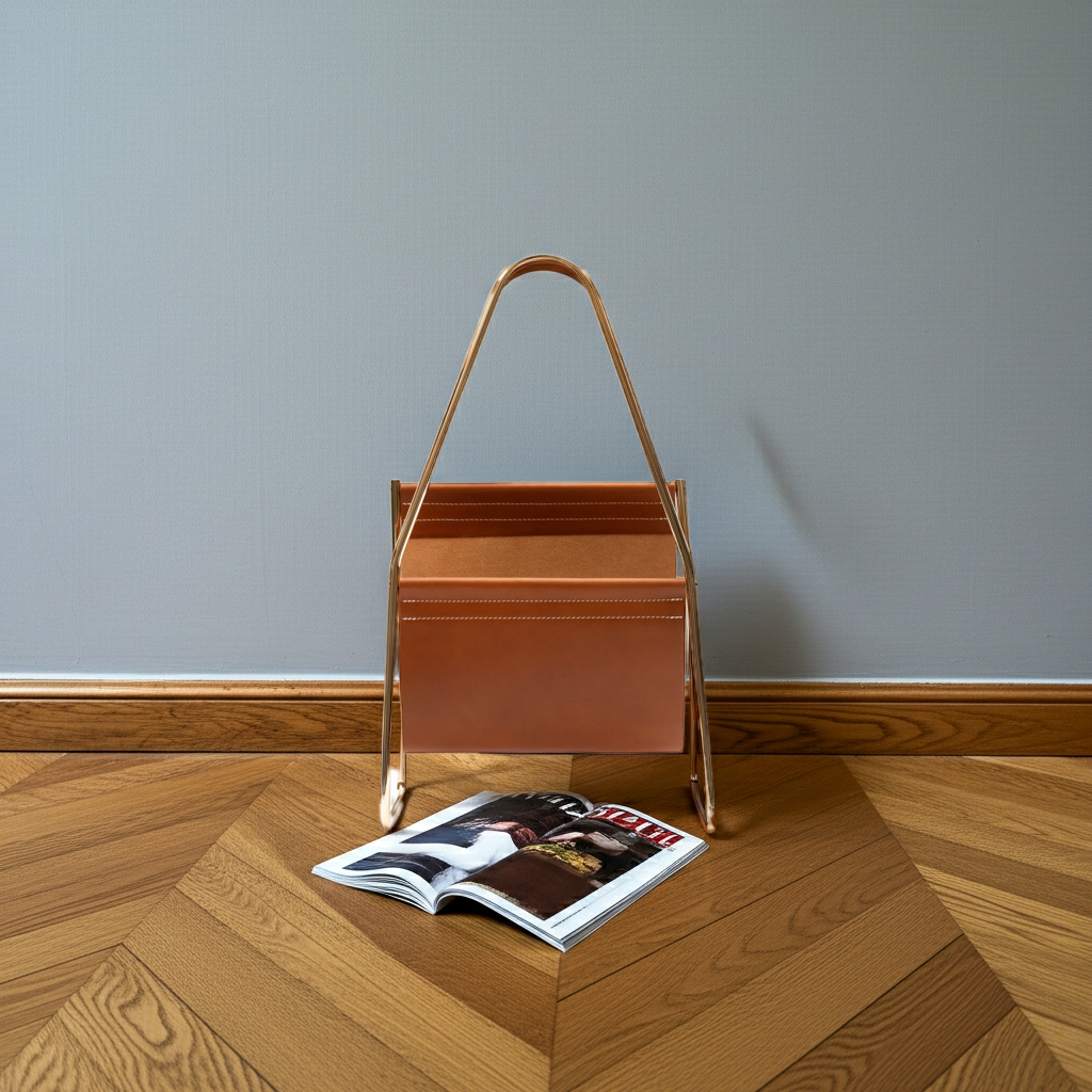 Magazinehalter_Leder_Auböck_MitZeitung
