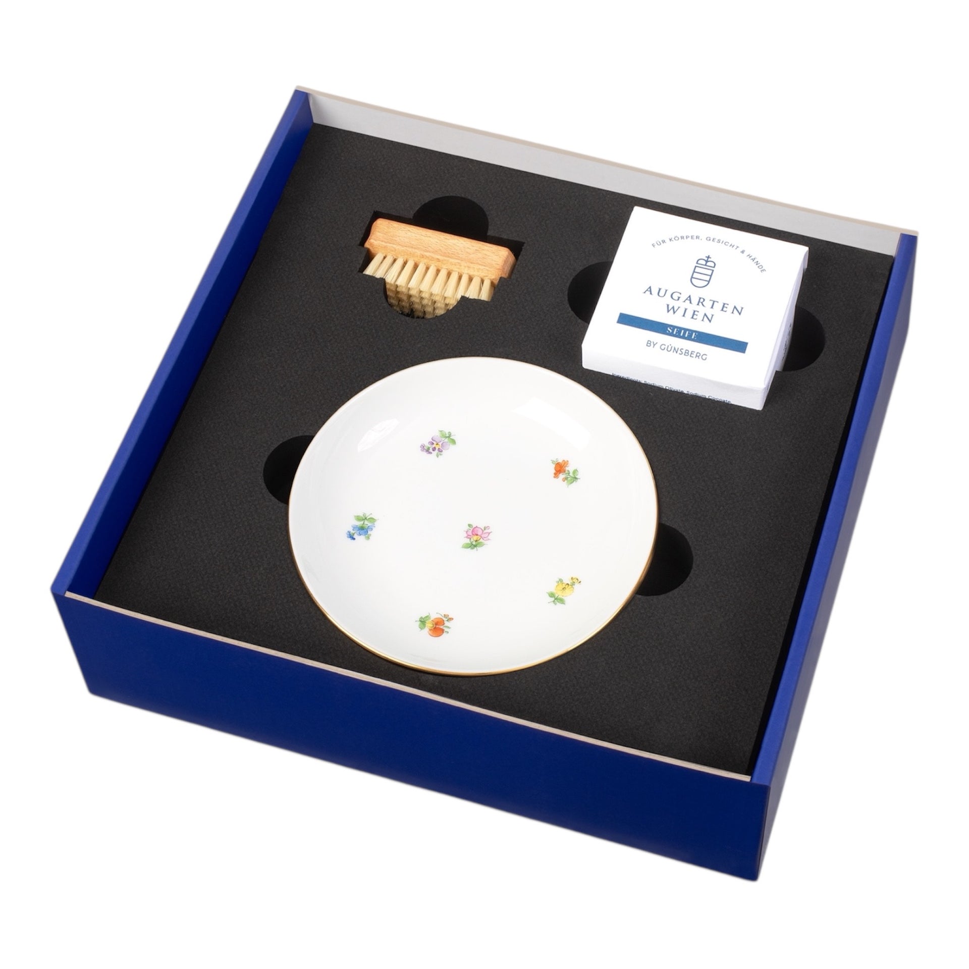 Seife mit Schale Dekor Streubkmchen Augarten Porzellan Wien