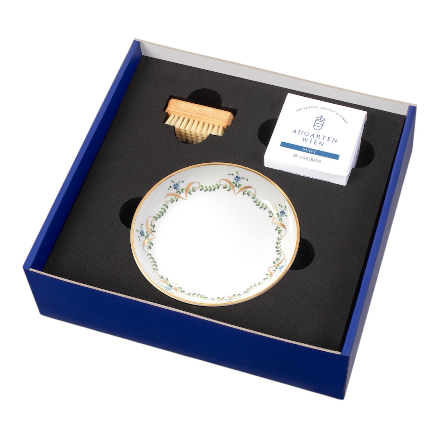 Seife mit Schale von Augarten Porzellan Biedermeier Girlande