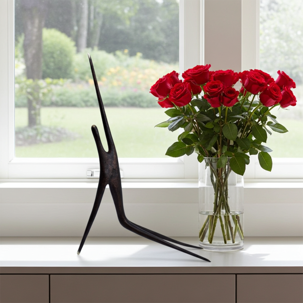 Skulptur-_Athlet_-von-Carl-Auboeck-mit blumen