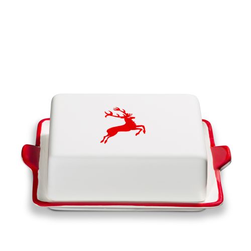 Elegant butter dish - "Deer" design - Gmundner Keramik 